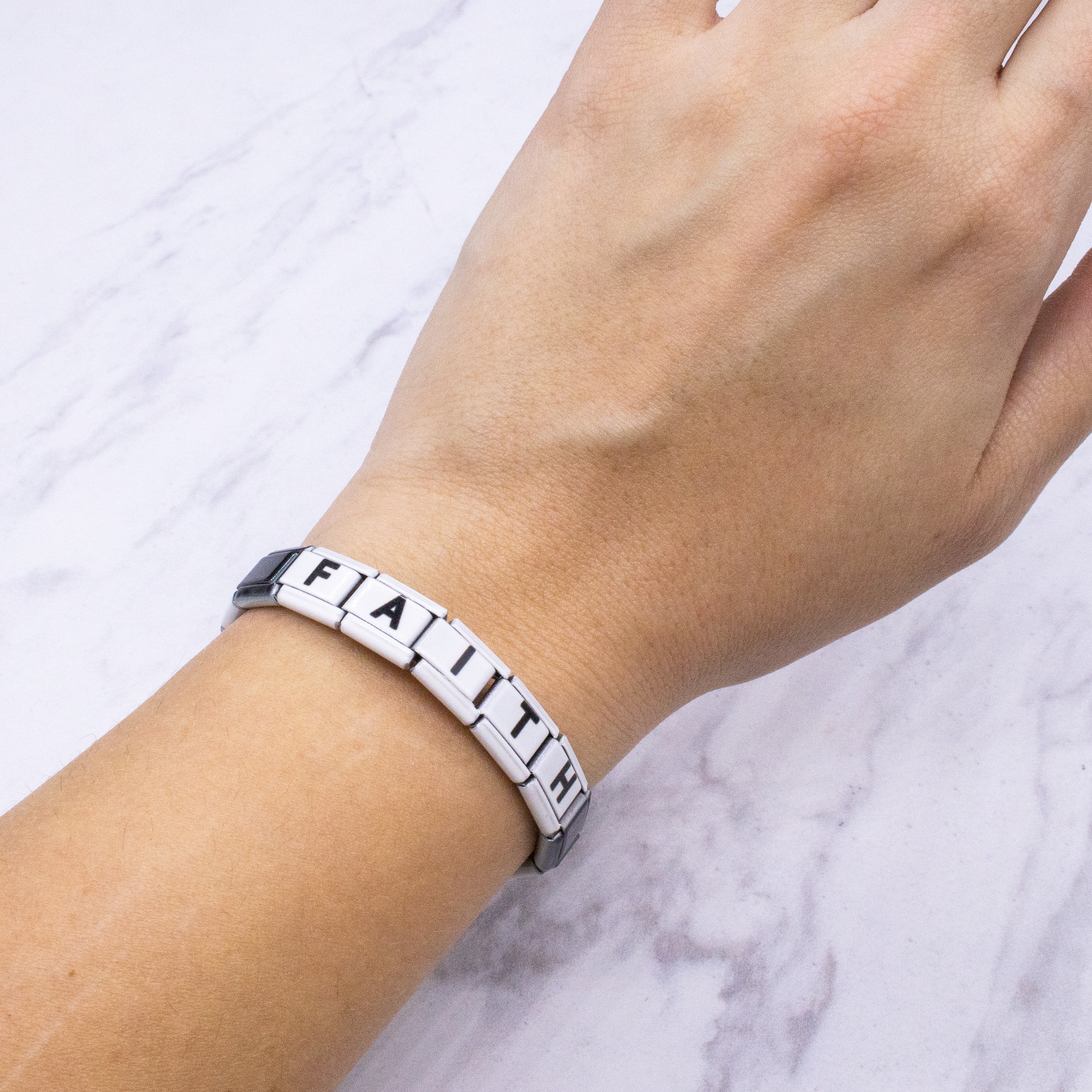 Charm Link Word Bracelet