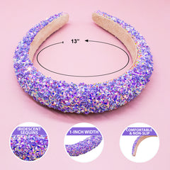 Padded Sparkly Headband - Chunky Sequin Hair Band