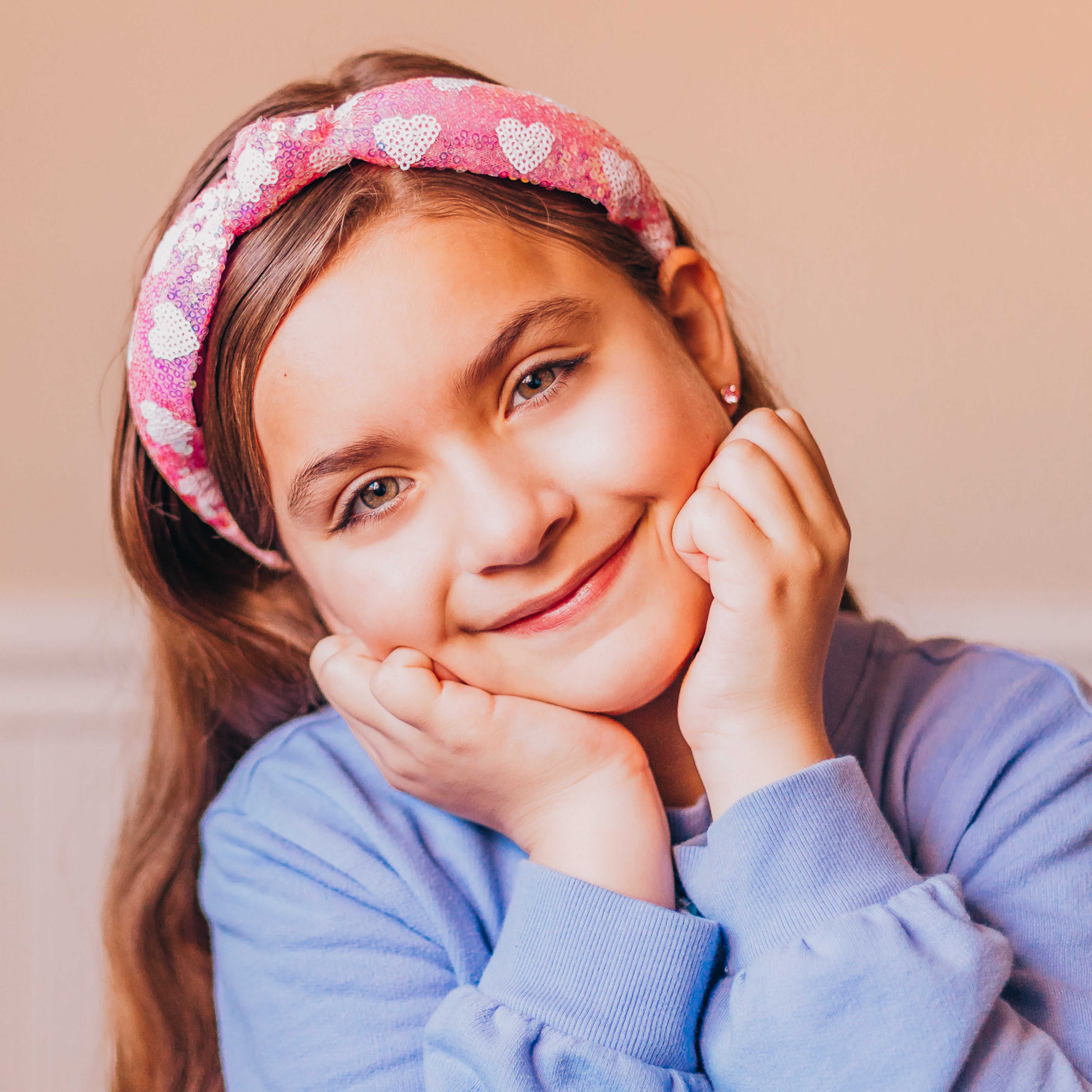 Sequin Knot Headband - Heart
