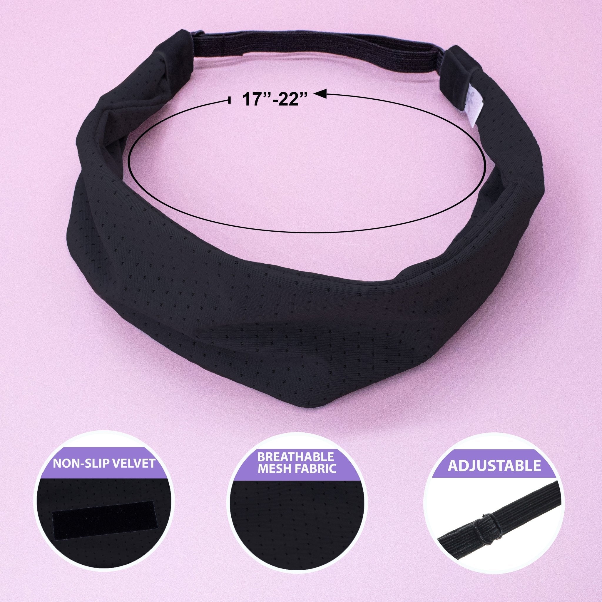 Adjustable No Slip Mesh Sport Headbands - 3 Pack - FROG SAC