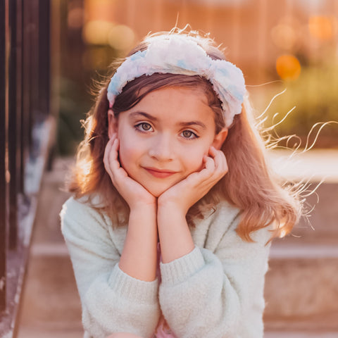 Big Bow Headband - Double Layer Rainbow Mini Rosette - FROG SAC