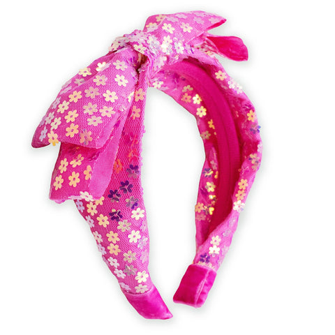 Big Bow Headband - Double Layer Sequin - FROG SAC