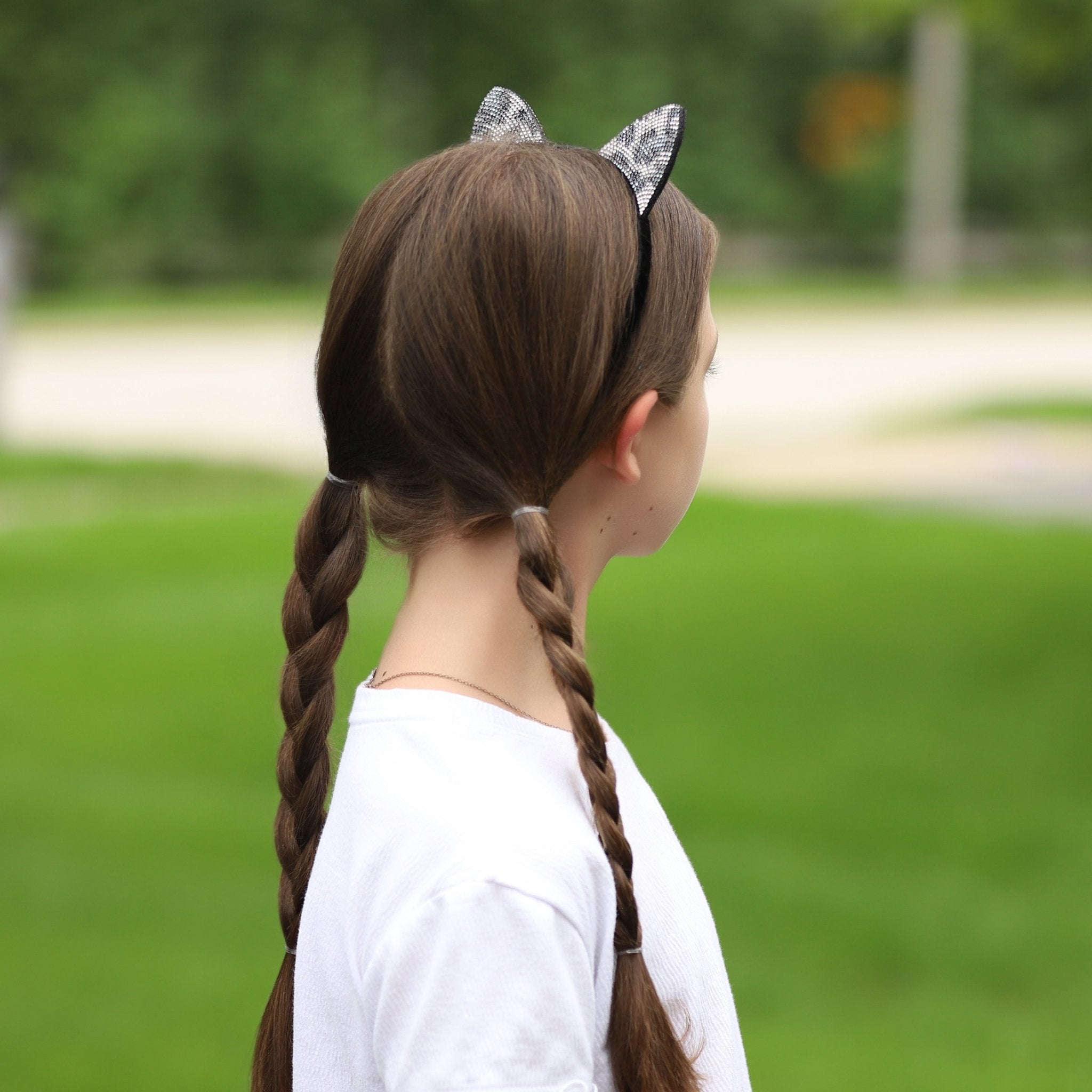 Cat Ears Headband - Dual Sided Rhinestone - FROG SAC