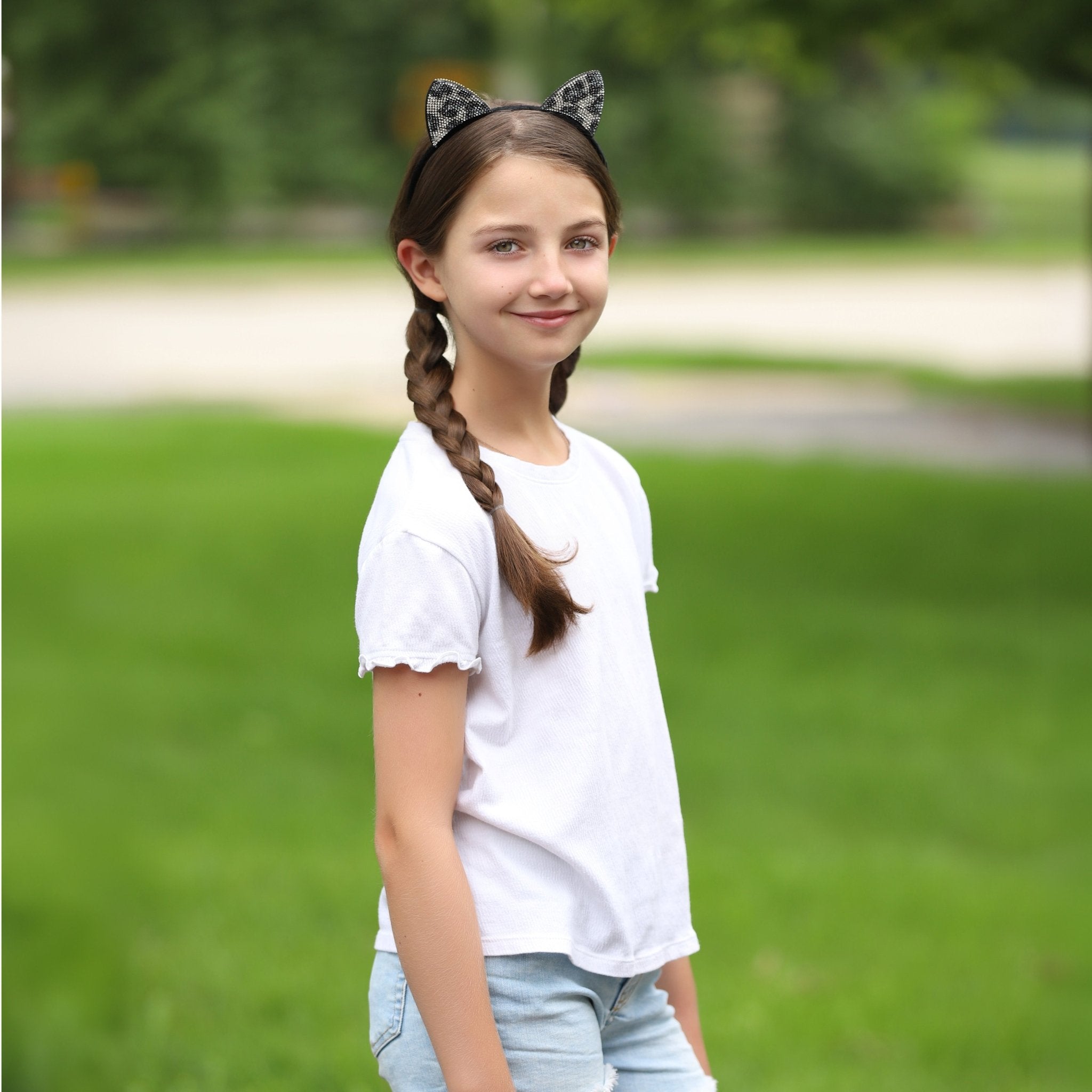 Cat Ears Headband - Dual Sided Rhinestone - FROG SAC
