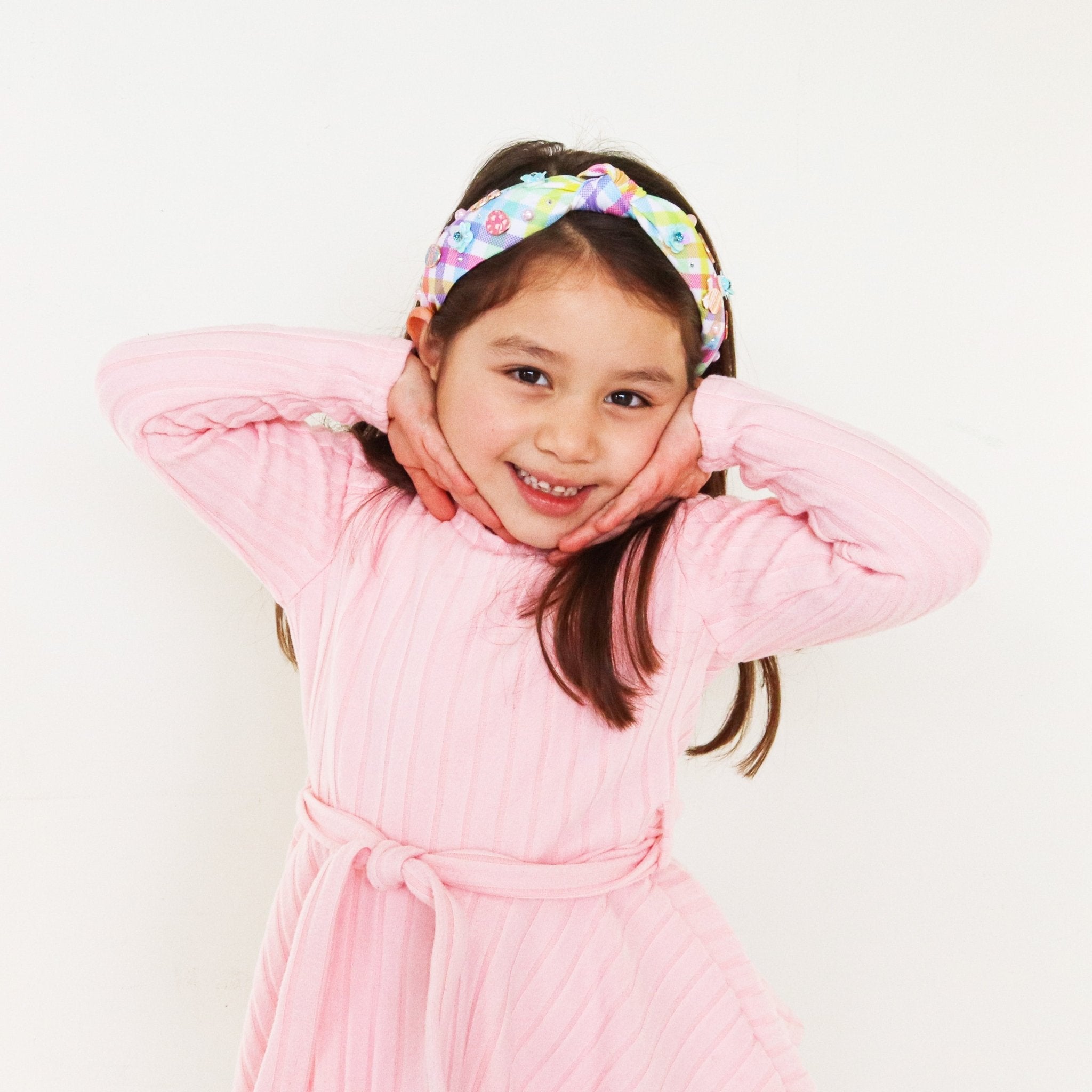 Easter Charm Knot Headband - Plaid - FROG SAC