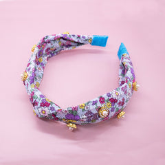 Embellished Rhinestone & Pearl Floral Stud Knot Headband - FROG SAC