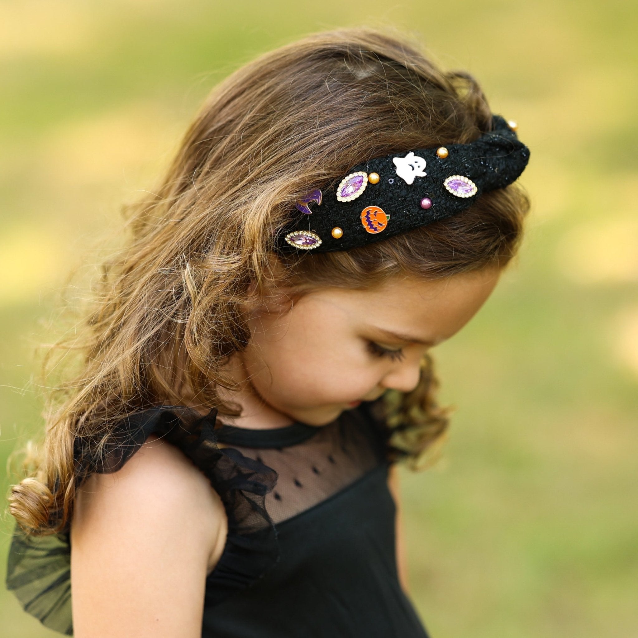Halloween Knot Headband - Embellished Tweed - FROG SAC