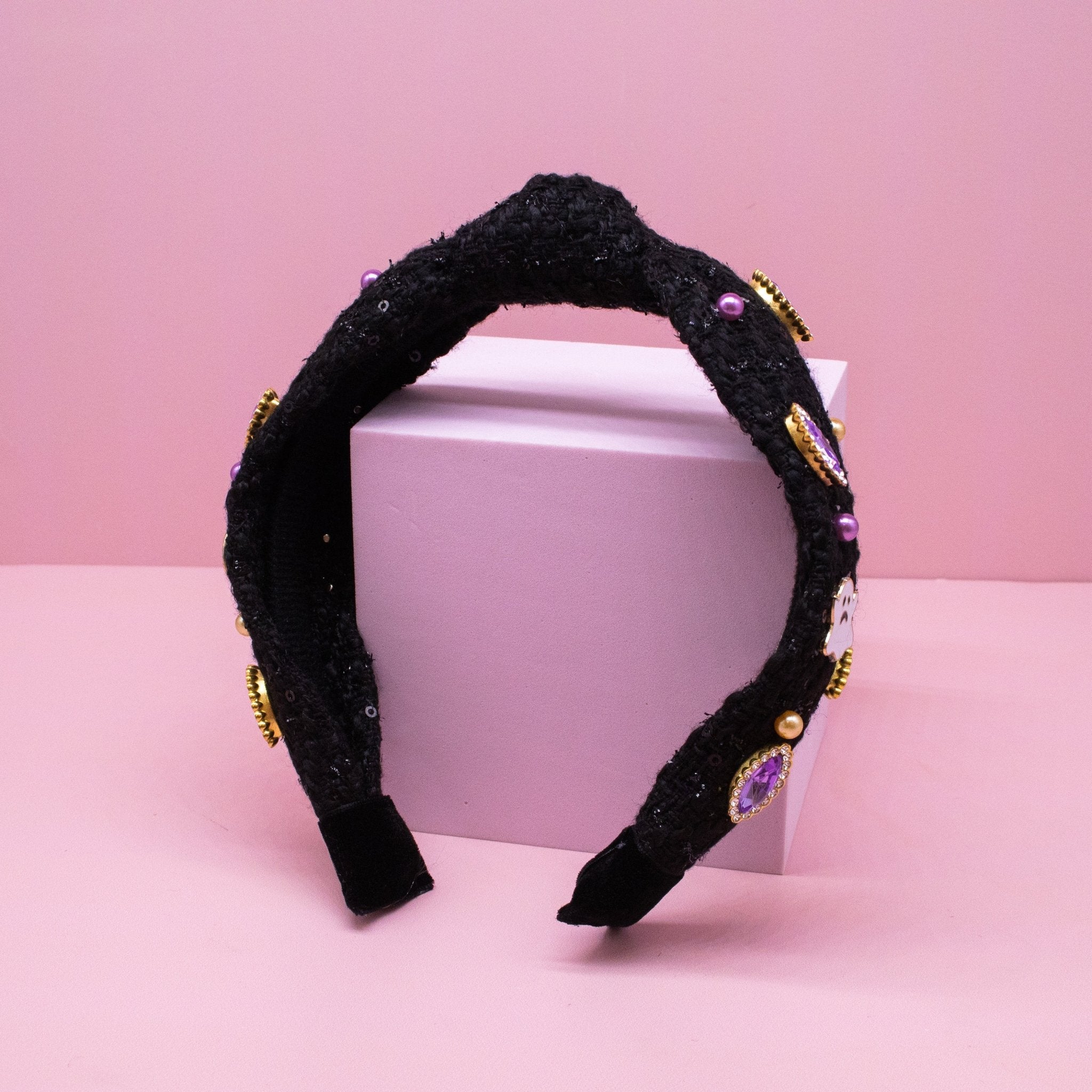 Halloween Knot Headband - Embellished Tweed - FROG SAC