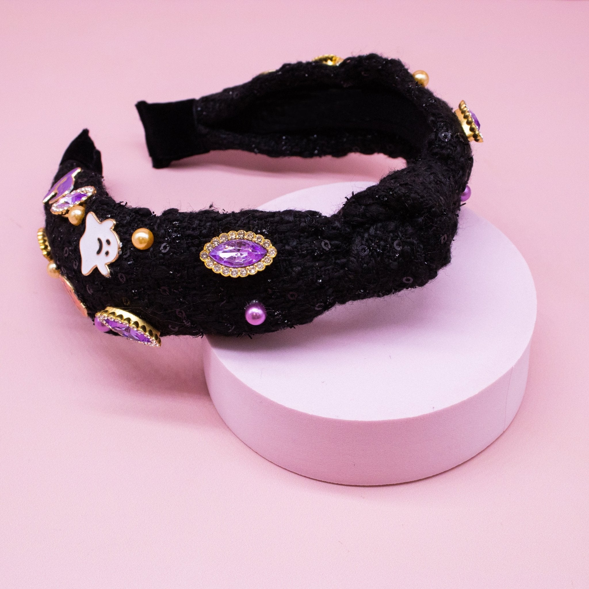 Halloween Knot Headband - Embellished Tweed - FROG SAC