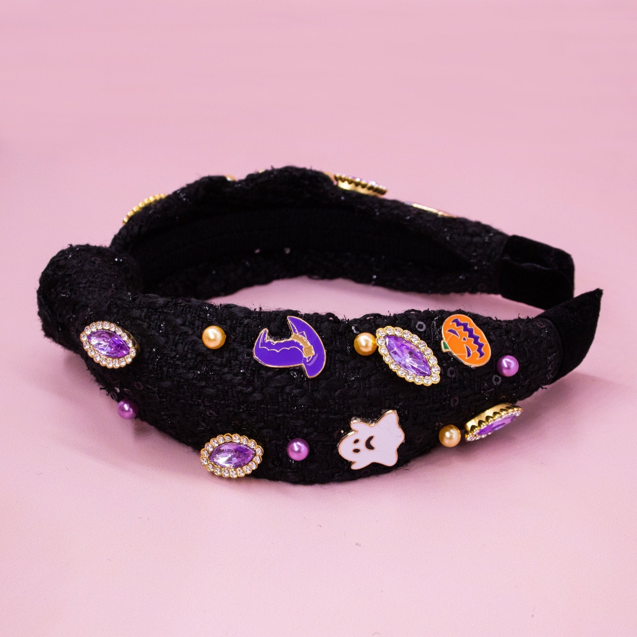 Halloween Knot Headband - Embellished Tweed - FROG SAC