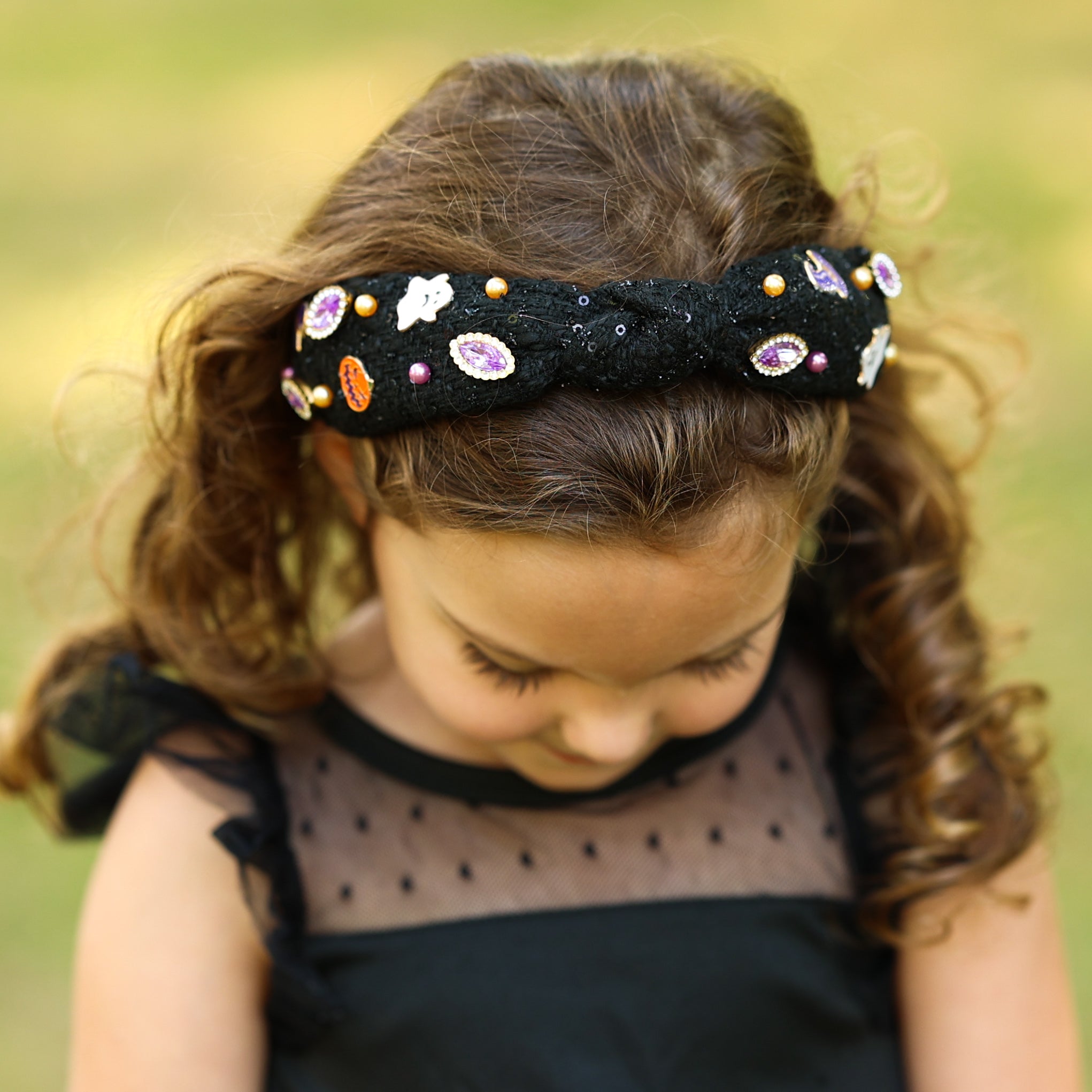 Halloween Knot Headband - Embellished Tweed - FROG SAC