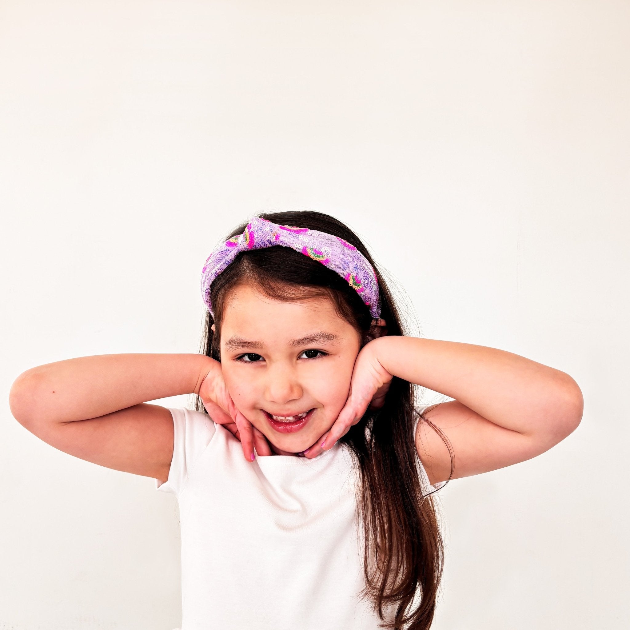Kids Sequin Knot Headband - Rainbow - FROG SAC