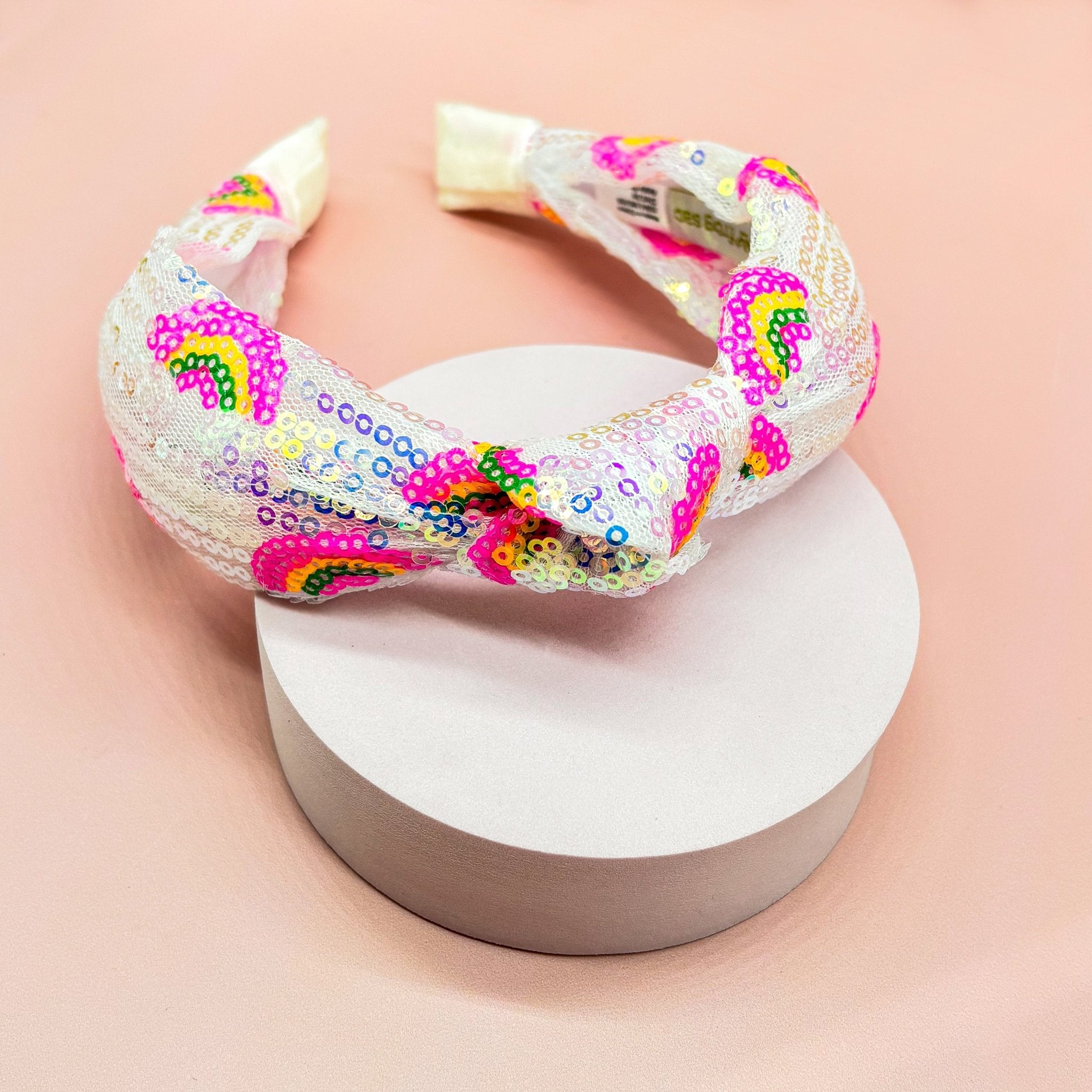 Kids Sequin Knot Headband - Rainbow - FROG SAC