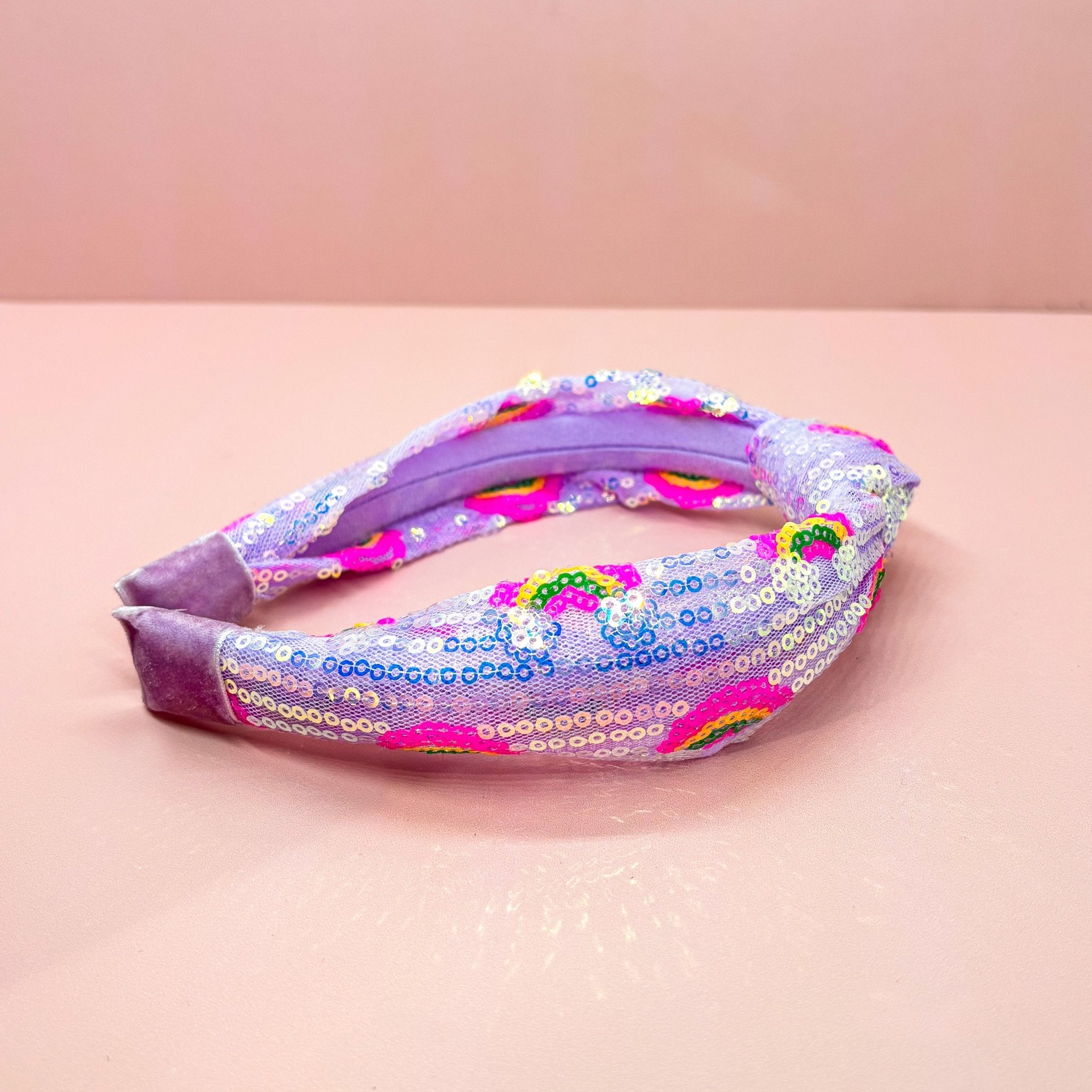 Kids Sequin Knot Headband - Rainbow - FROG SAC
