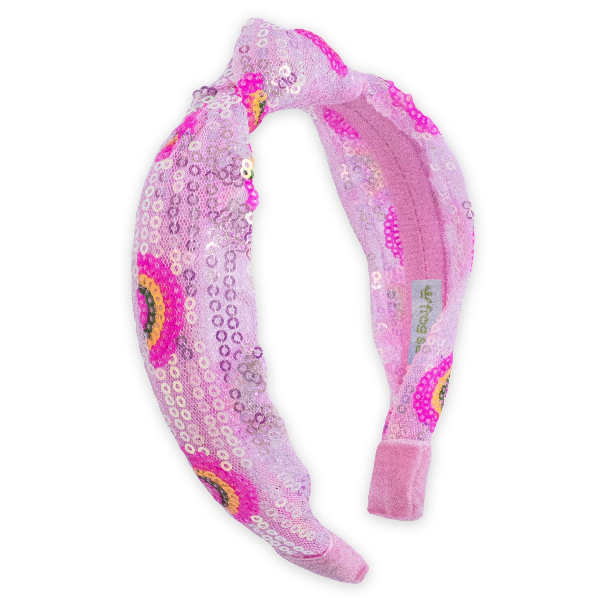 Kids Sequin Knot Headband - Rainbow - FROG SAC