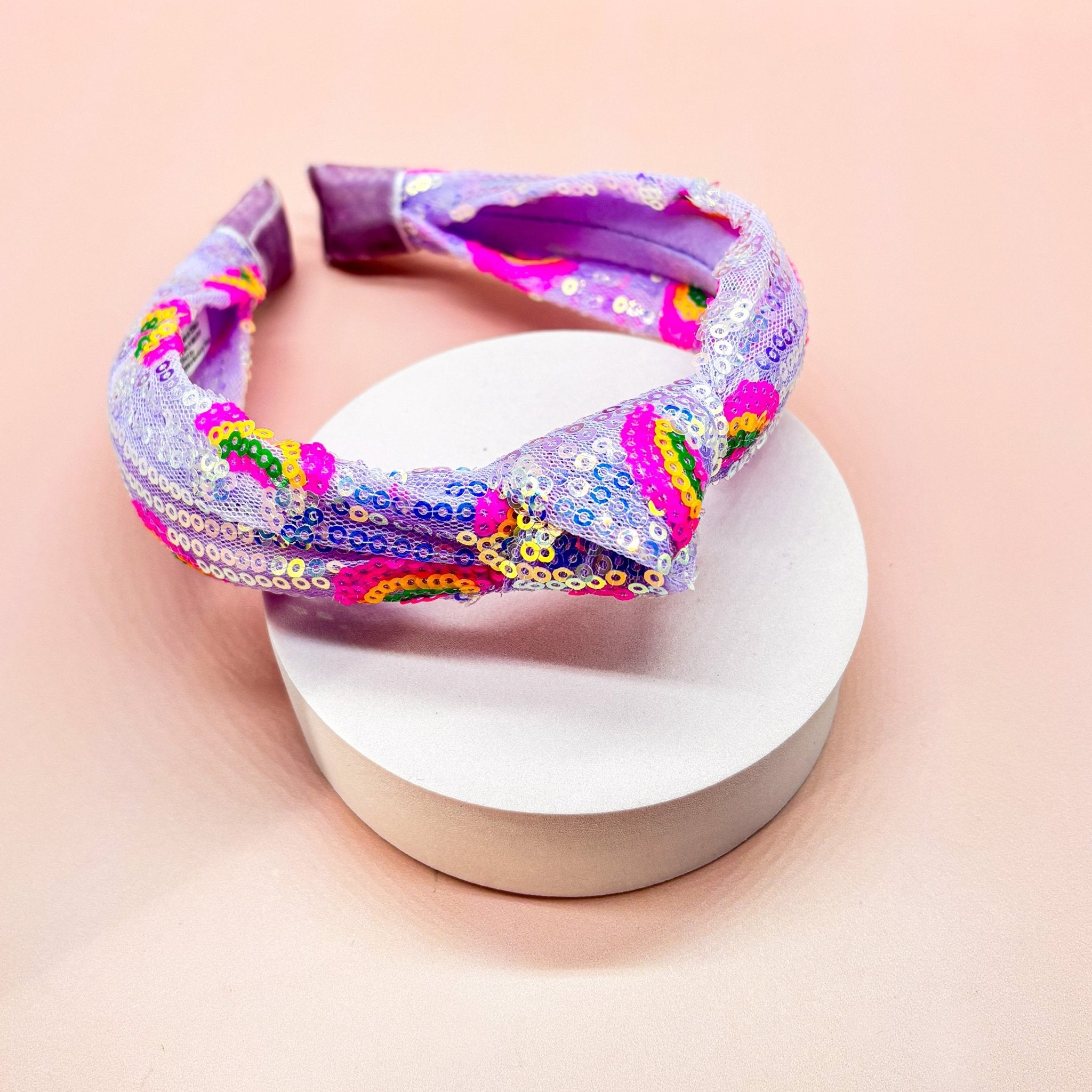 Kids Sequin Knot Headband - Rainbow - FROG SAC