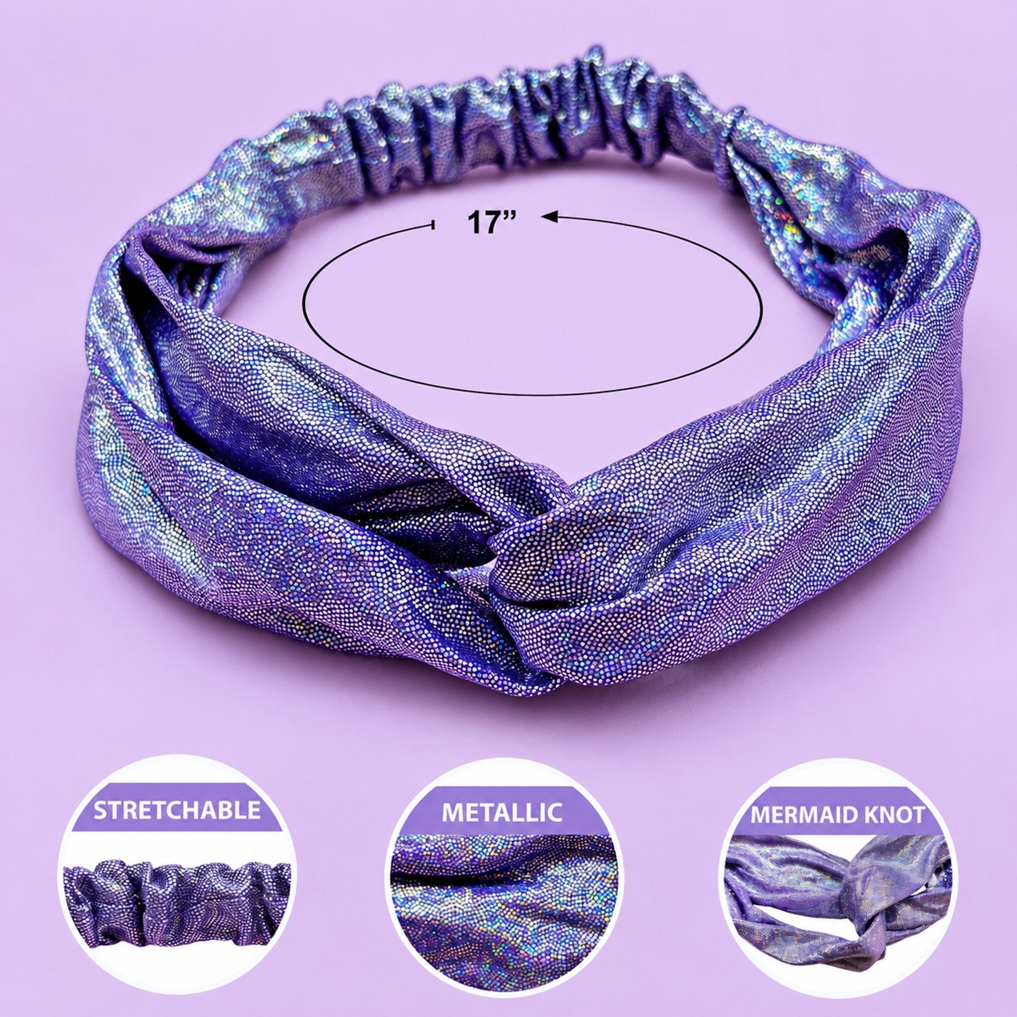 Metallic Mermaid Knot Headbands - 6 Pack - FROG SAC