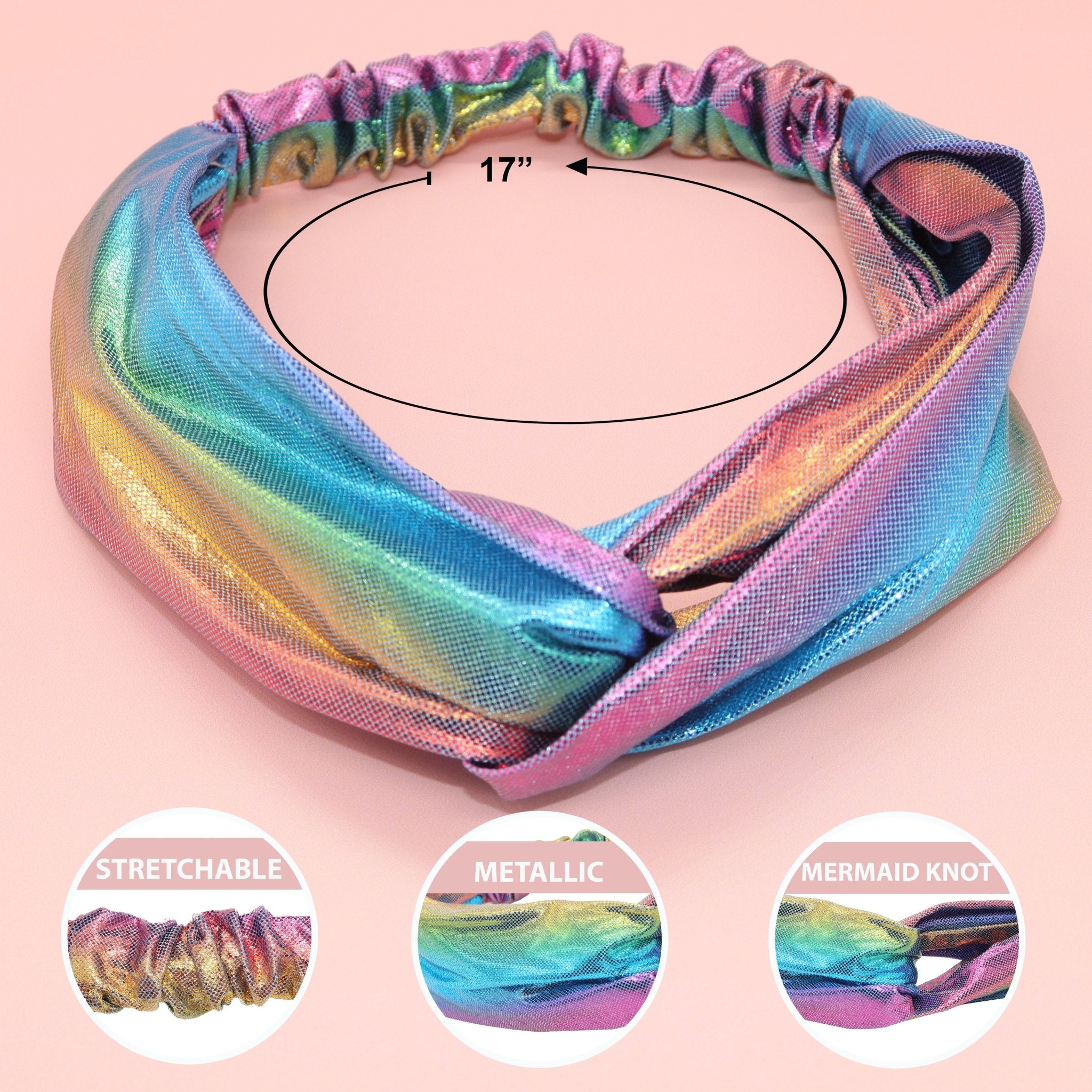 Metallic Mermaid Knot Headbands - 6 Pack - FROG SAC