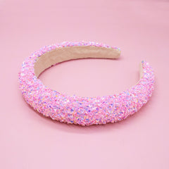 Padded Sparkly Headband - Chunky Sequin Hair Band - FROG SAC