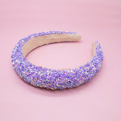 Padded Sparkly Headband - Chunky Sequin Hair Band - FROG SAC