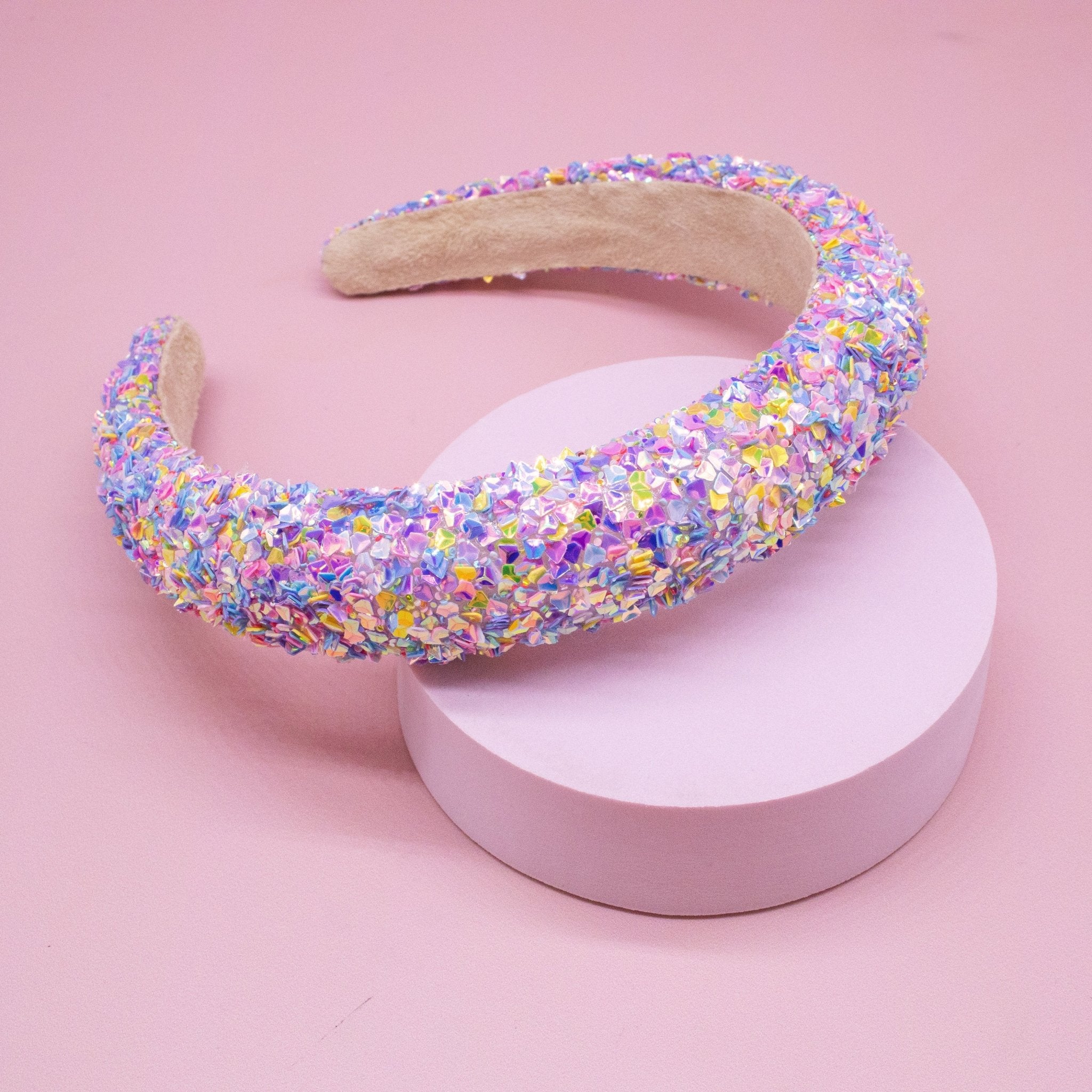 Padded Sparkly Headband - Chunky Sequin Hair Band - FROG SAC