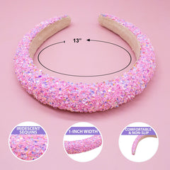 Padded Sparkly Headband - Chunky Sequin Hair Band - FROG SAC