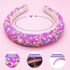 Padded Sprinkles Headband - Confetti Hair Band - FROG SAC