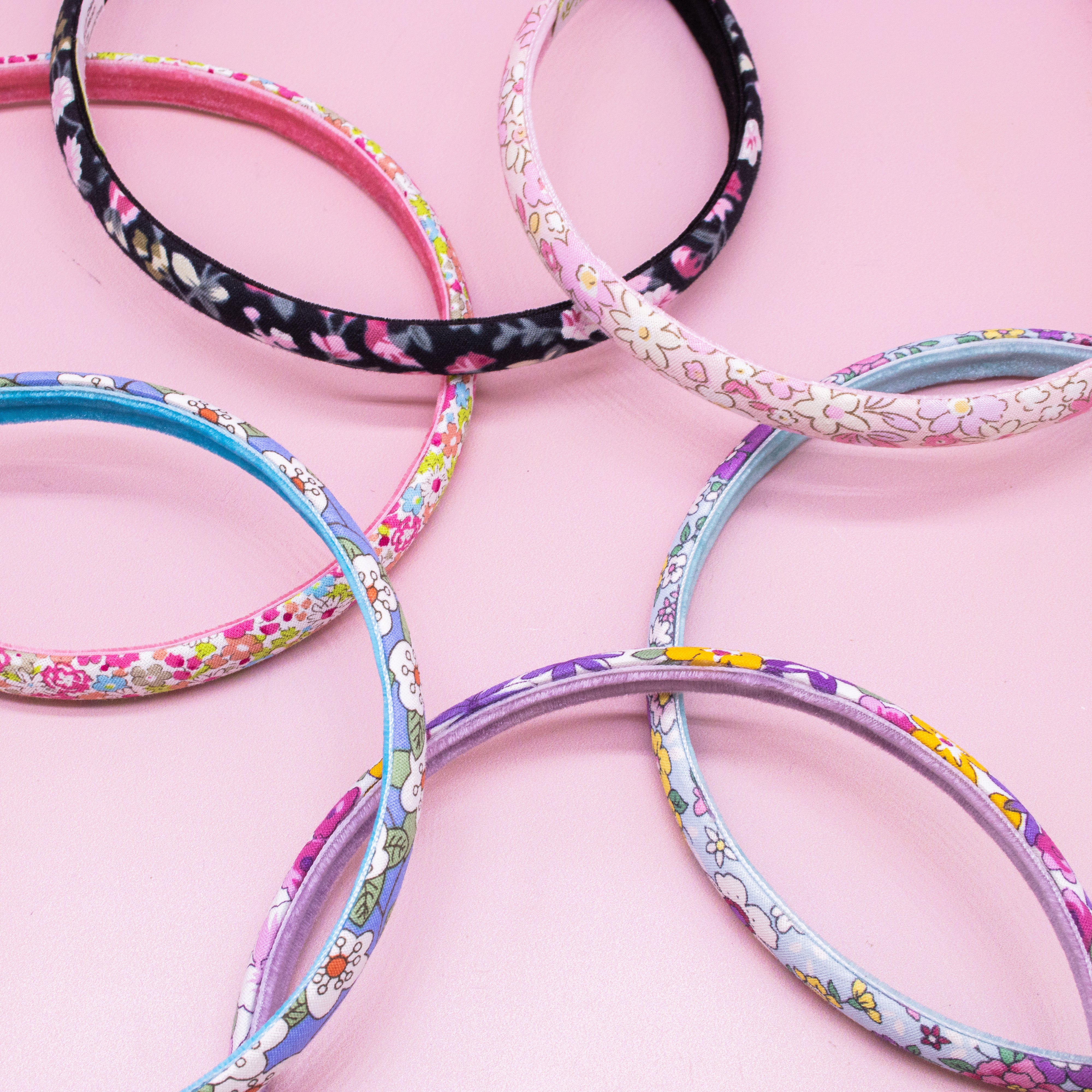Thin Floral Headbands - 6 Pack