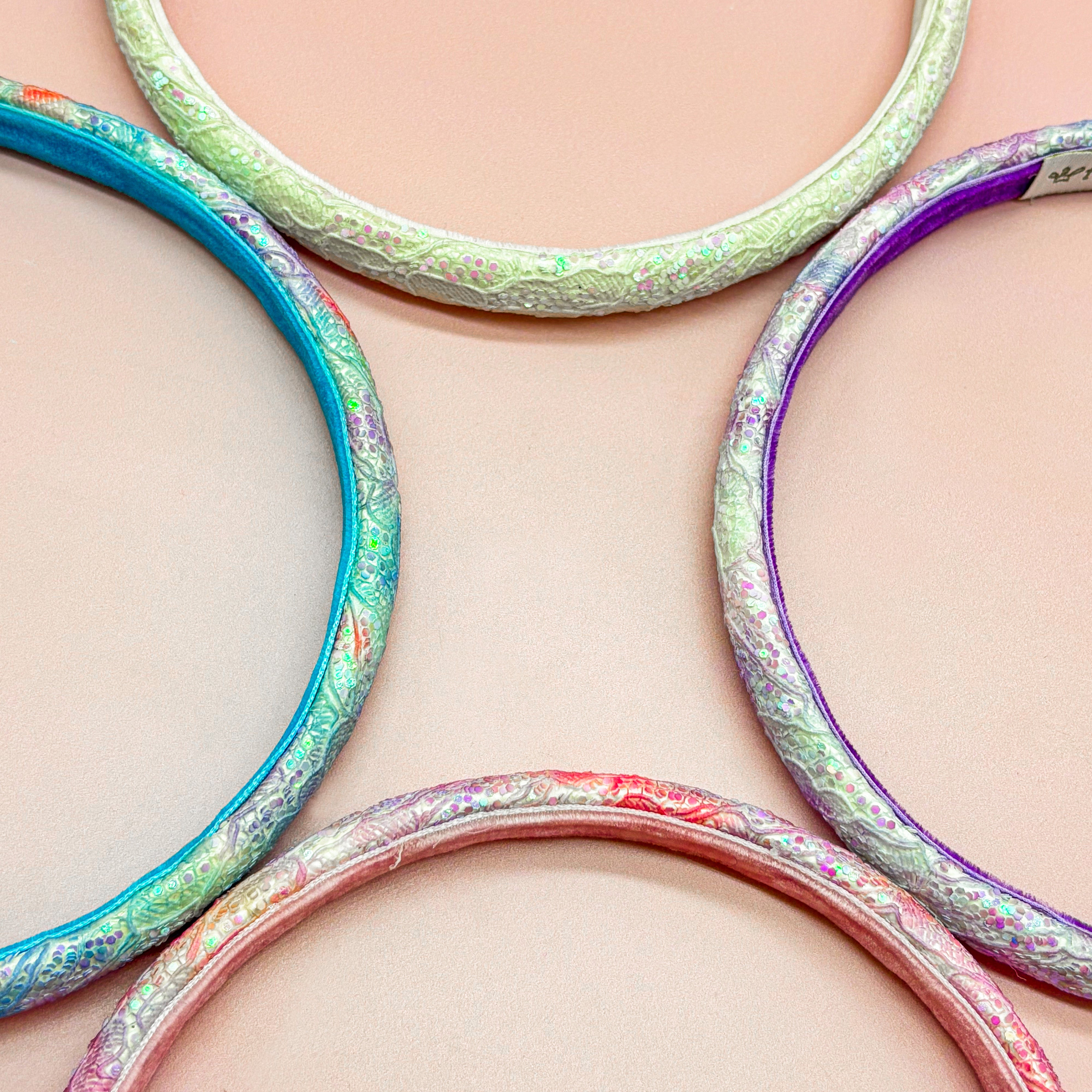 Thin Glitter Lace Headbands - 4 Pack