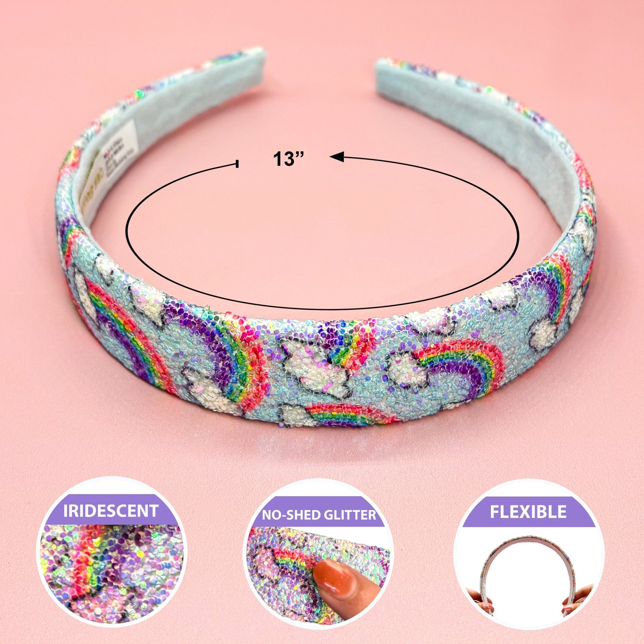 Rainbow Glitter Headband - FROG SAC