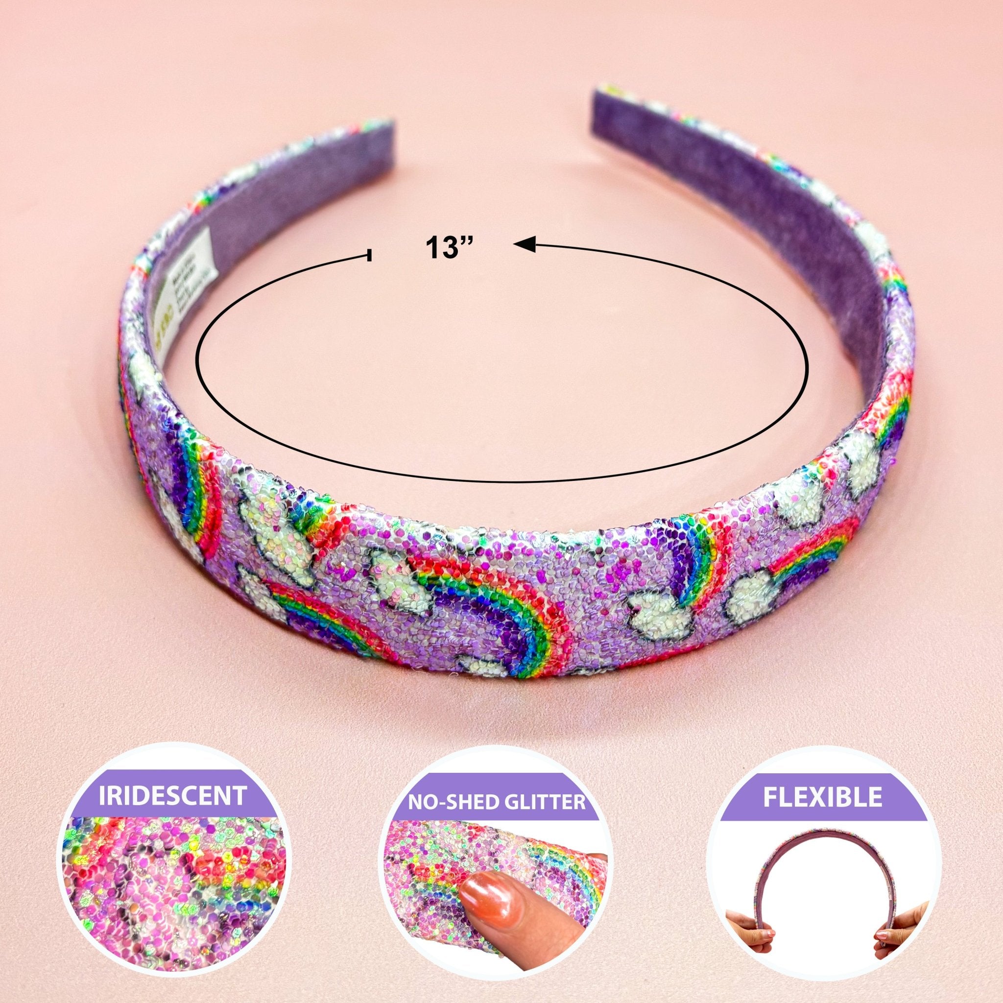 Rainbow Glitter Headband - FROG SAC