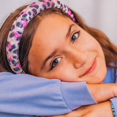 Rhinestone Headband - Padded Leopard Print Hair Band - FROG SAC