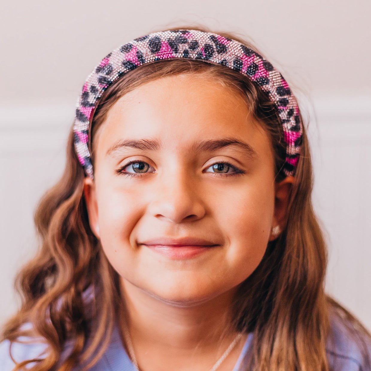 Rhinestone Headband - Padded Leopard Print Hair Band - FROG SAC