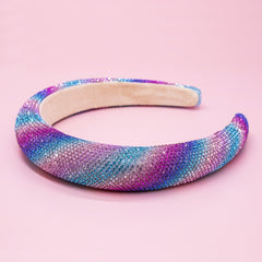 Rhinestone Headband - Padded Rainbow Hair Band - FROG SAC
