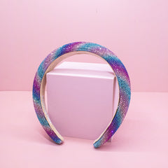 Rhinestone Headband - Padded Rainbow Hair Band - FROG SAC