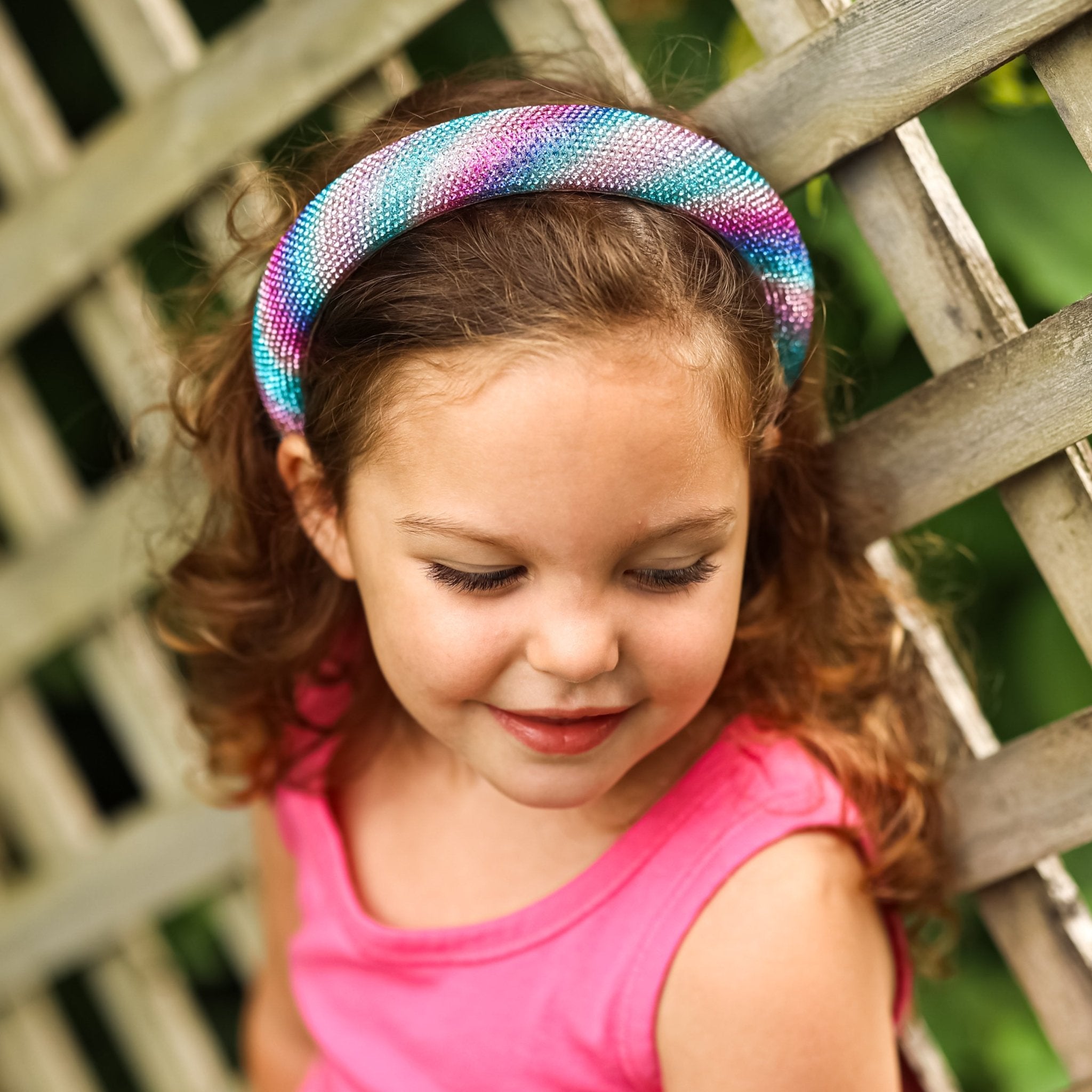 Rhinestone Headband - Padded Rainbow Hair Band - FROG SAC