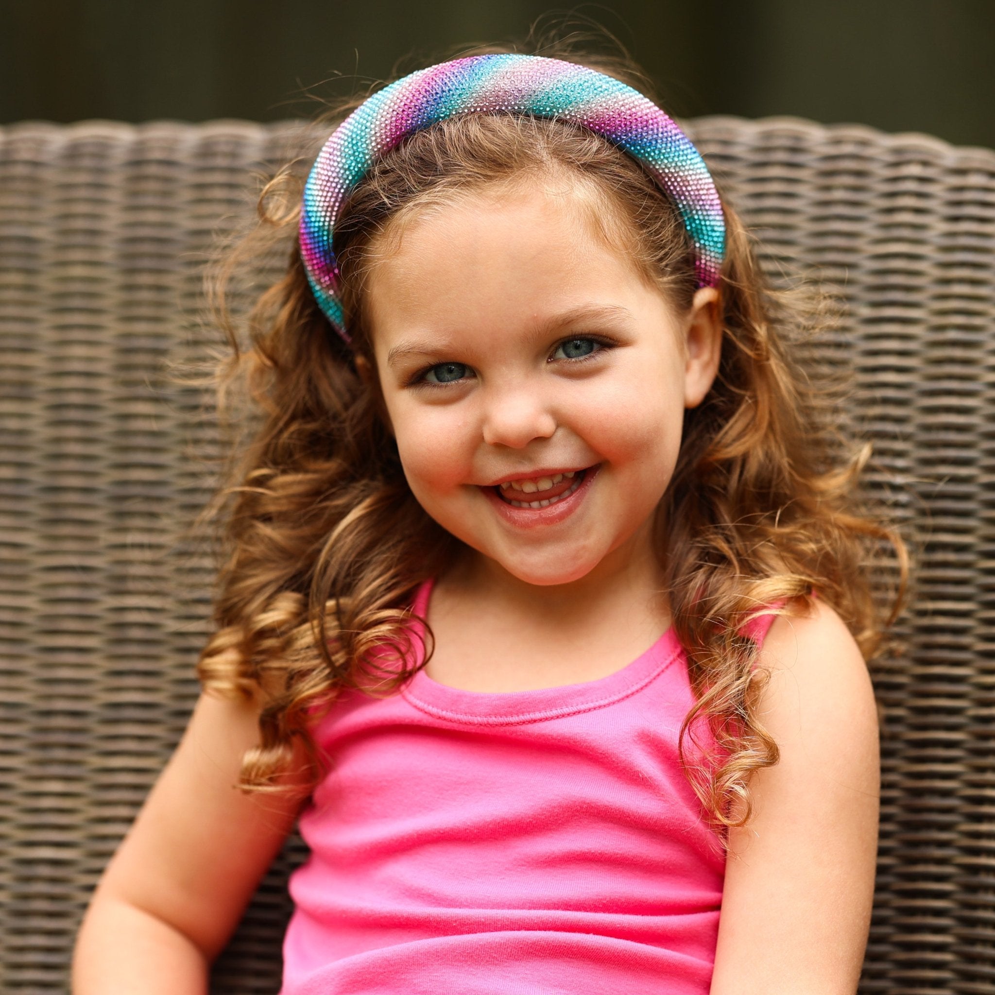 Rhinestone Headband - Padded Rainbow Hair Band - FROG SAC