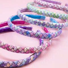 Thin Mermaid Glitter Headbands - 6 Pack - FROG SAC