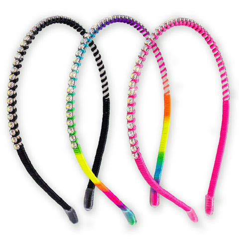 Thin Rhinestone Headbands - 3 Pack - FROG SAC