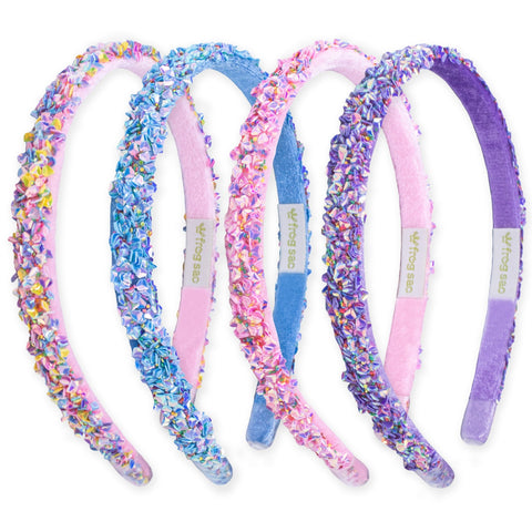 Thin Sequin Headbands - 4 Pack - FROG SAC