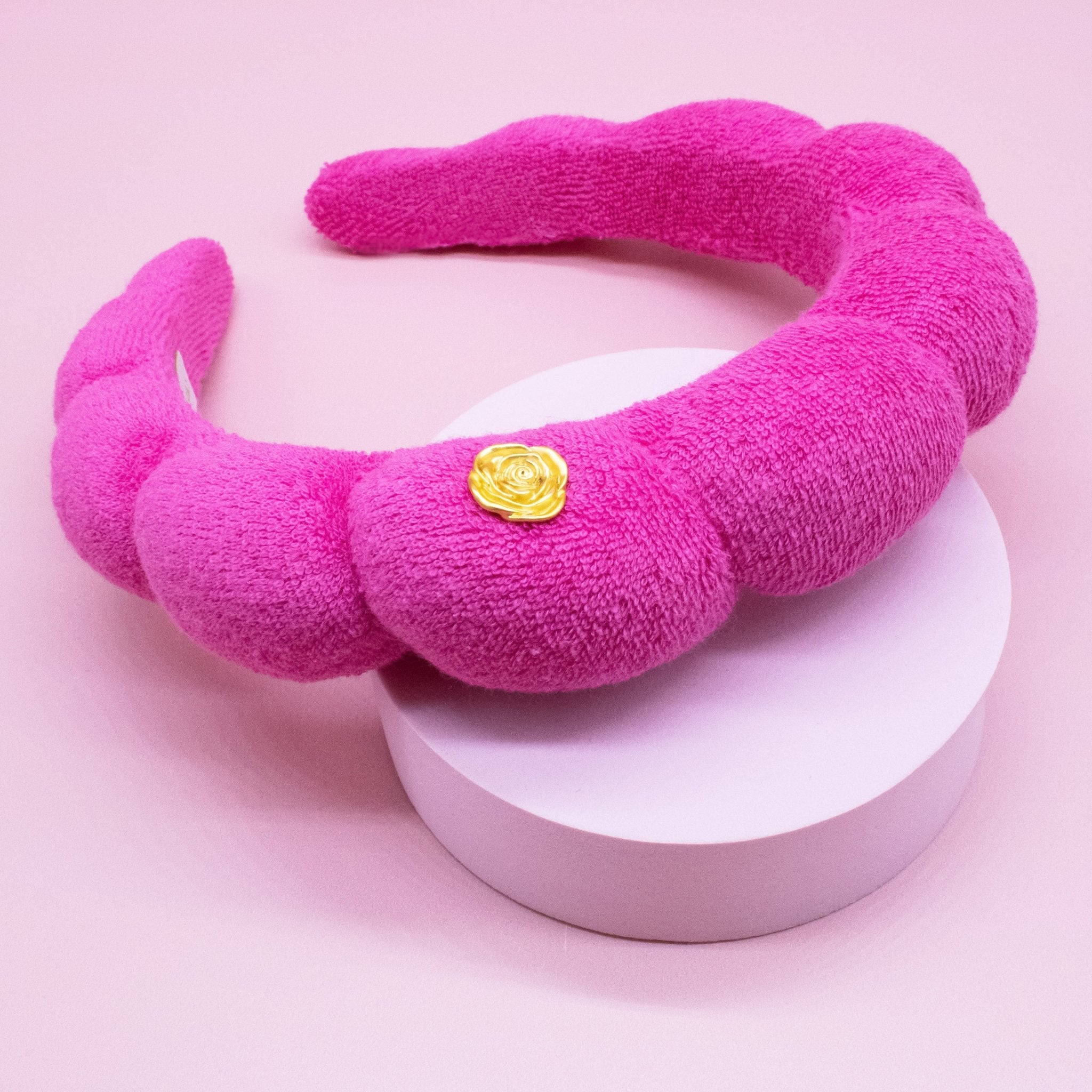 ABBIE ROSE x Frog Sac Spa Headband and Scrunchie Wristbands - Hot Pink - FROG SAC