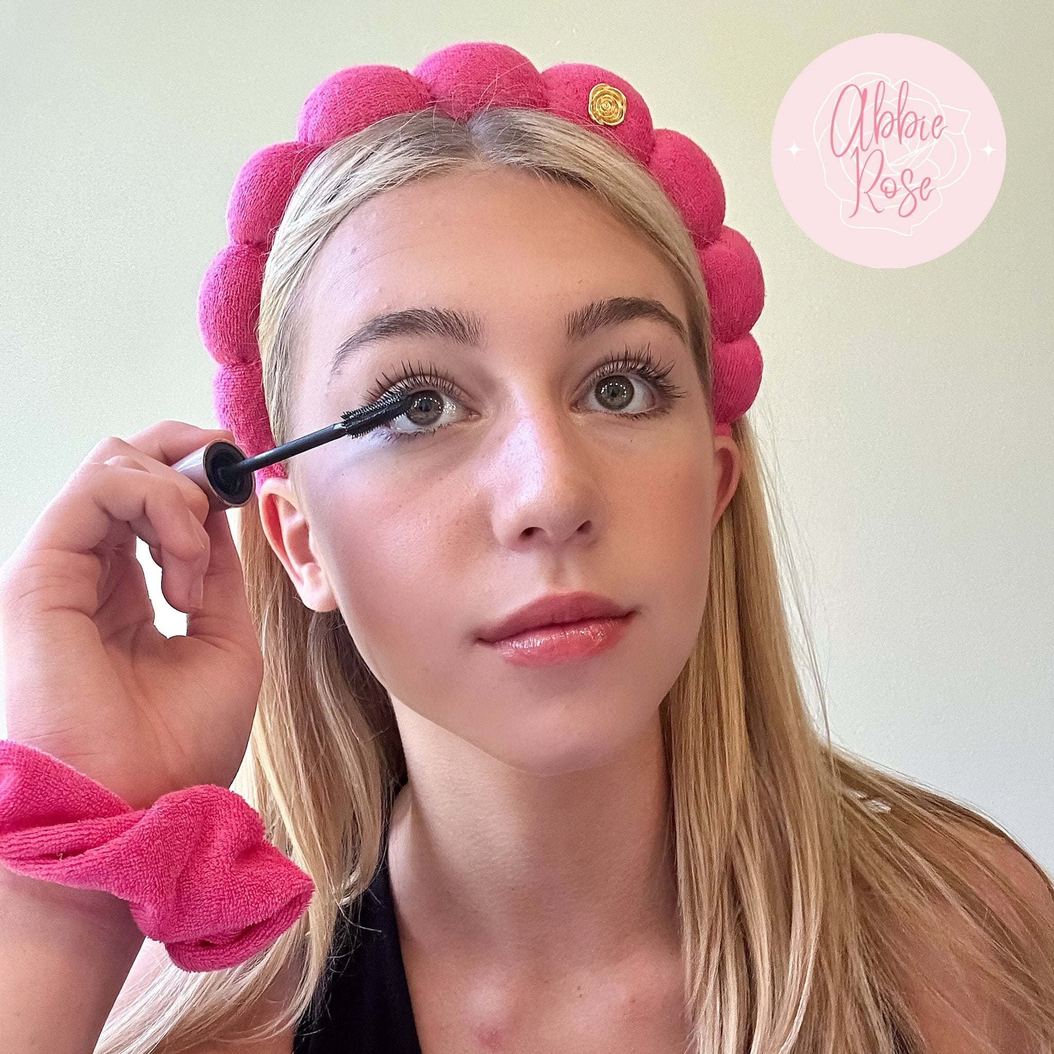 ABBIE ROSE x Frog Sac Spa Headband and Scrunchie Wristbands - Hot Pink - FROG SAC