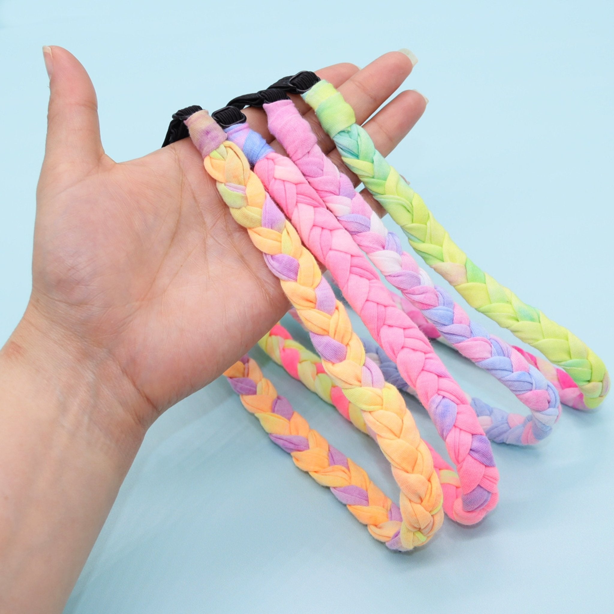 Adjustable Braided Headbands - Tie Dye 4 Pack - FROG SAC