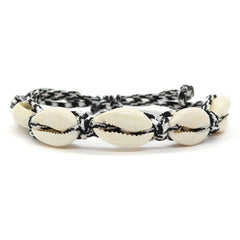 Adjustable Braided Paracord Cowrie Shell Bracelet - FROG SAC