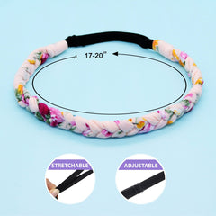 Adjustable Floral Braided Headbands - 4 Pack - FROG SAC