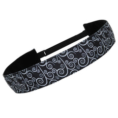 Adjustable No Slip Black & White Headband