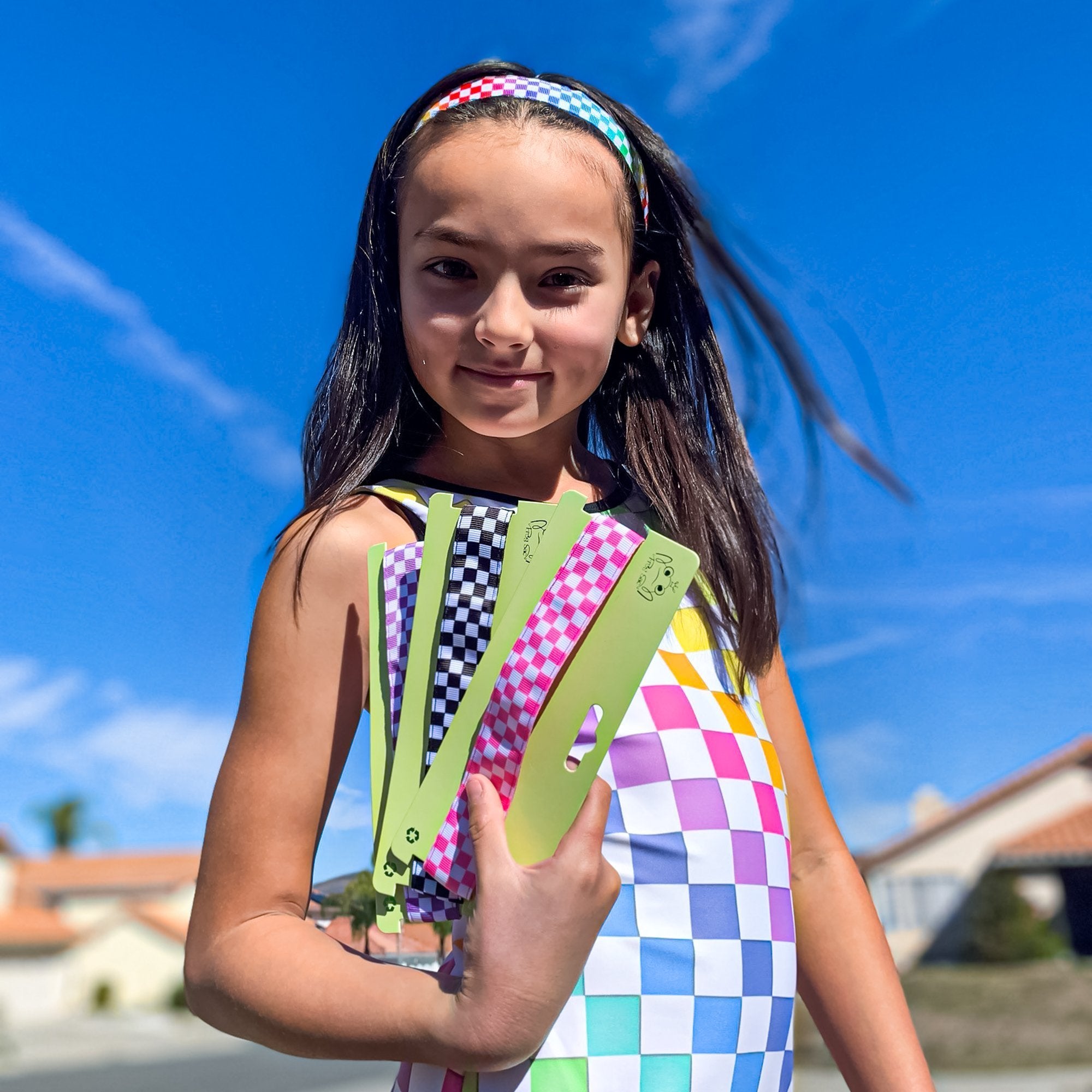 Adjustable No Slip Checkerboard Headband - FROG SAC