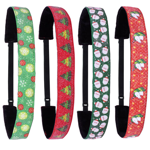 Adjustable No Slip Christmas Headwraps, 4 piece set - FROG SAC