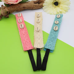 Adjustable No Slip Cowrie Lace Headbands - 3 Pack - FROG SAC
