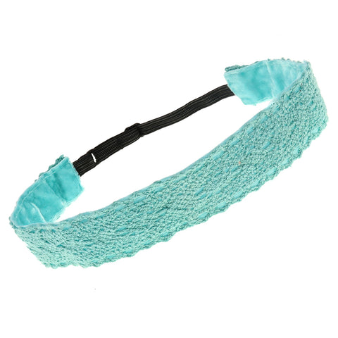 Adjustable No Slip Crochet Lace Headband - FROG SAC